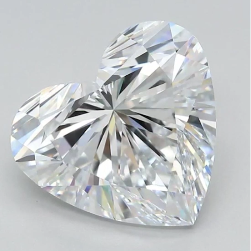 Муассанит 9,5x9,5 мм 3,5 карата Огранка: Сердце Цвет: бесцветный (белый)