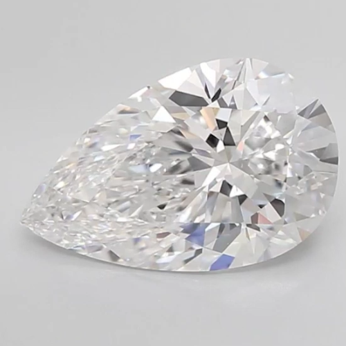 Муассанит 7x10 мм 2 карата Огранка: Груша (Капля) Цвет: бесцветный (белый)