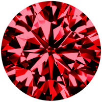 Муассанит 10 мм 4 карата Цвет: красный Огранка: Круглая КР57 (бриллиантовая)