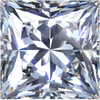 Муассанит 10x10 мм 6 карат Огранка: Принцесса Цвет: бесцветный (белый)