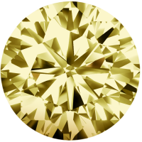 Муассанит 10 мм 4 карата Цвет: жёлтый Огранка: Круглая КР57 (бриллиантовая)